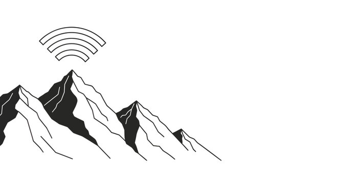 Mountain Peaks with WiFi Signal.