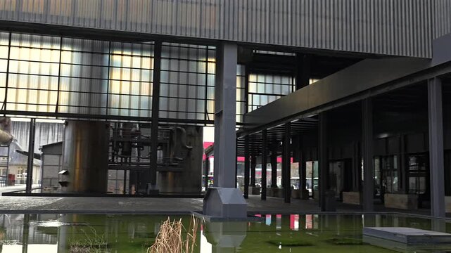 Contemporary industrial heritage building in the Belval district of Luxembourg