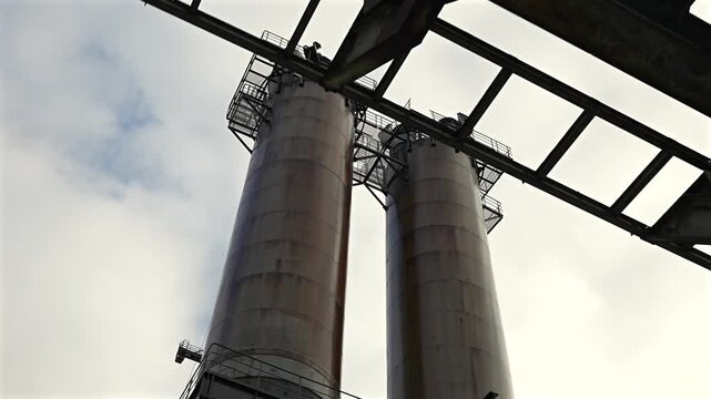 Historic steel silos and industrial architecture in Belval Luxembourg