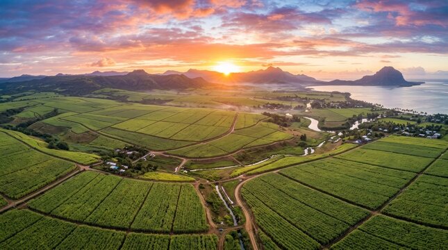 vineyard at sunset