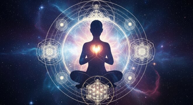 Yoga day spiritual harmony and balance through meditation and cosmic energy