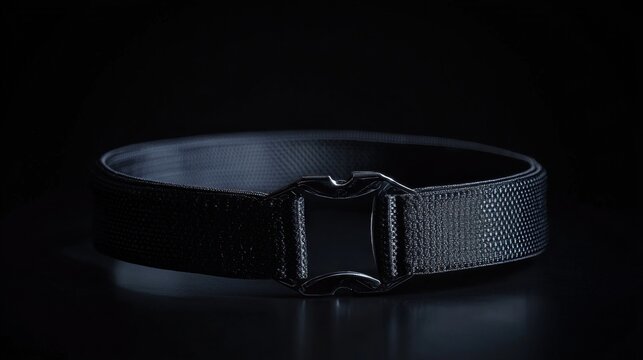 A stylized product shot of a jockstrap displayed against a black background with dramatic lighting to emphasize form and function