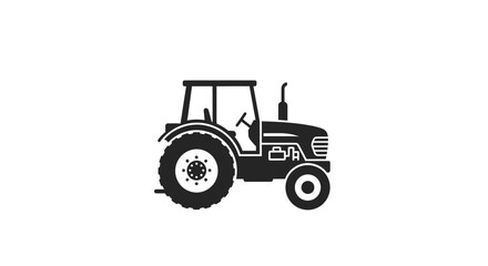 Naklejka premium Silhouette of a tractor on a white background representing agriculture, farming and industry