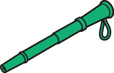 Naklejka premium Portable Camp Fire Blower Telescopic Air Tube Line Art Icon Black And White Vector