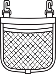 Camp Gear Mesh Storage Pocket Line Art Icon © chien