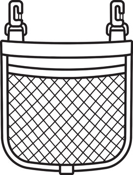 Camp Gear Mesh Storage Pocket Line Art Icon