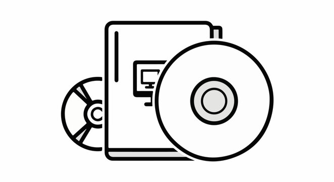 Digital data storage media with computer icon