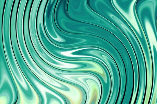 Glossy metallic mint green wave texture with dark reflections