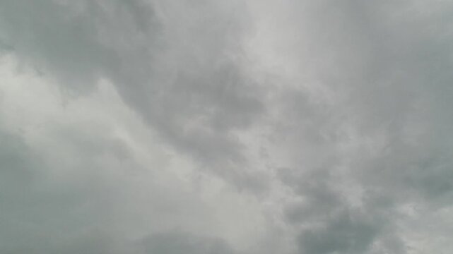 Gloomy grey sky before heavy rainfall