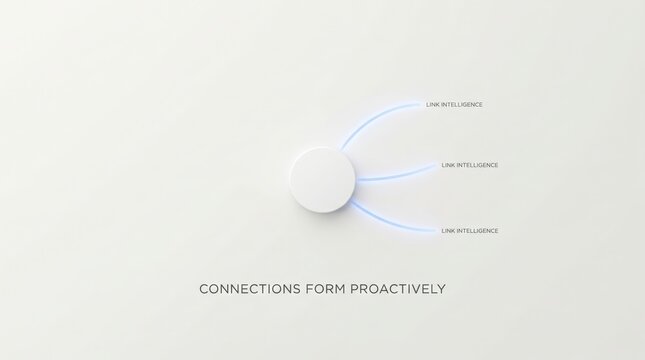 Central Node with Glowing Connections Forming Proactively