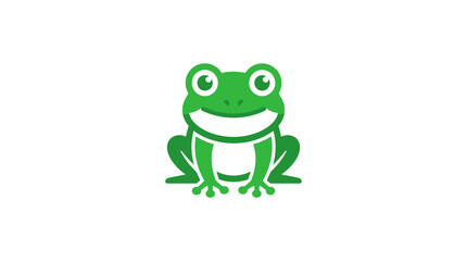 Obraz premium A simple green frog illustration isolated on a clean white background
