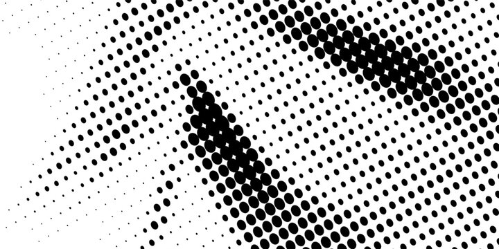 Pixelated bitmap texture cover. Black dithered pattern wallpaper. Abstract glitch gradient pattern. Wide raster halftone screen backdrop. 8 bit video game background. Vector rasterized halfton overlay