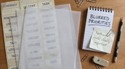 Fototapeta premium Organized Tasks and Notes Addressing Mental Overload