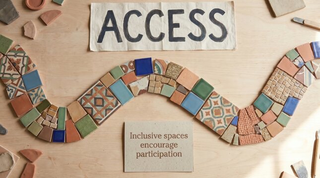 Diverse Tiles Forming an Archway Symbolizing Access and Inclusivity