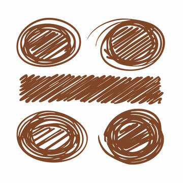 Brown Scribble Shapes and Lines