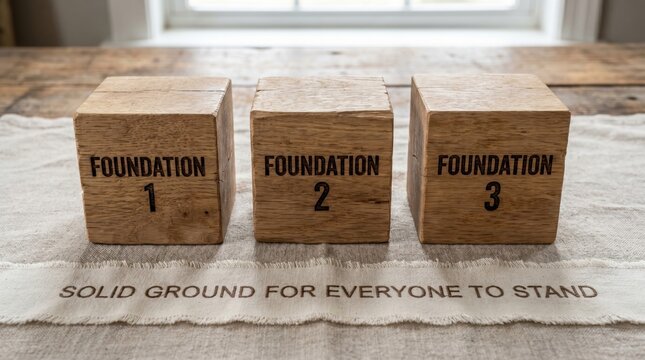 Structured Arrangement of Wood Foundation Blocks