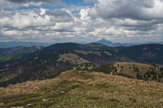 View from Rakytov hill in Velka Fatra mountains in Slovakia