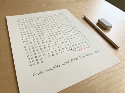 Focus completion chart for low attention span individuals