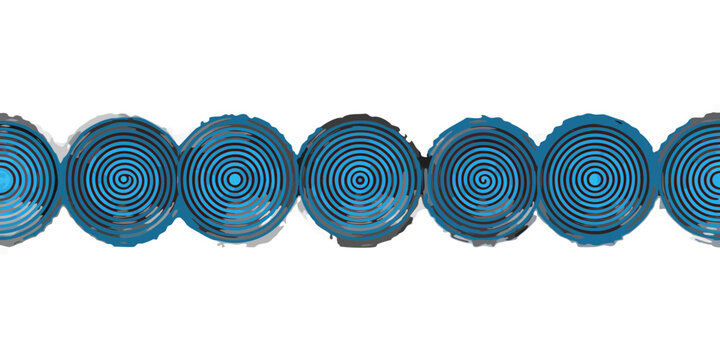 Concentric Circles Pattern With Blue Tones And Black Background