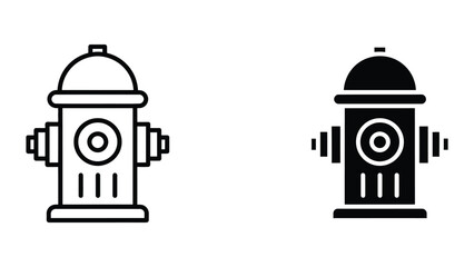 Obraz premium Fire hydrant icon set in outline and solid glyph style vector