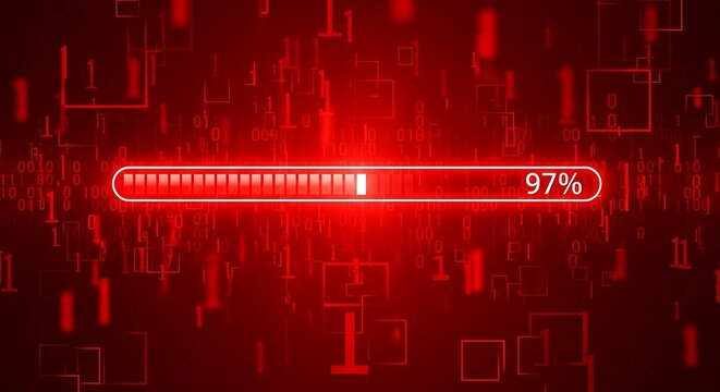 Digital data transfer in futuristic red cyber network with 5G technology speed