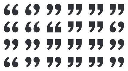 Obraz premium Quotation mark icon set with assorted speech mark symbols