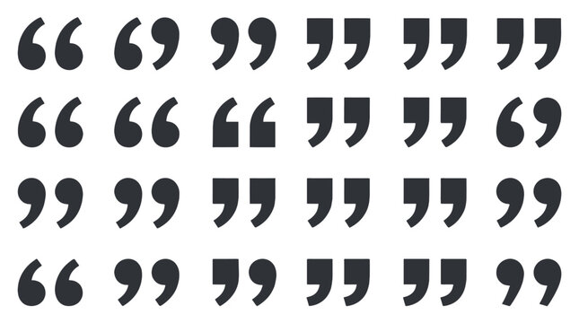 Quotation mark icon set with assorted speech mark symbols