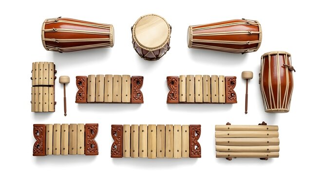 Traditional Indian percussion musical instruments.