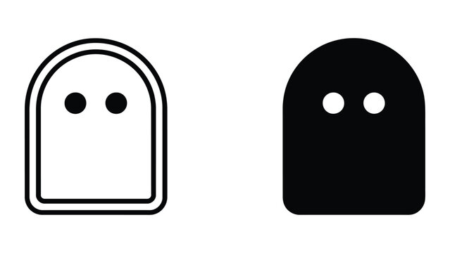 Ghost icon set in outline and solid glyph style vector