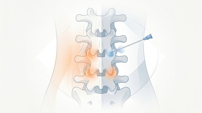 Lumbar spine injection procedure for pain relief and treatment