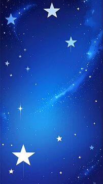 Bright White Stars Scattered Across Deep Blue Cosmic Background