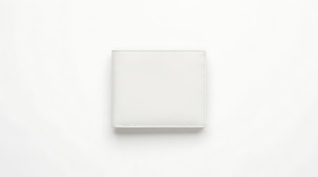 Isolated empty leather wallet mockup featuring minimalist design for fashion branding and retail product presentation