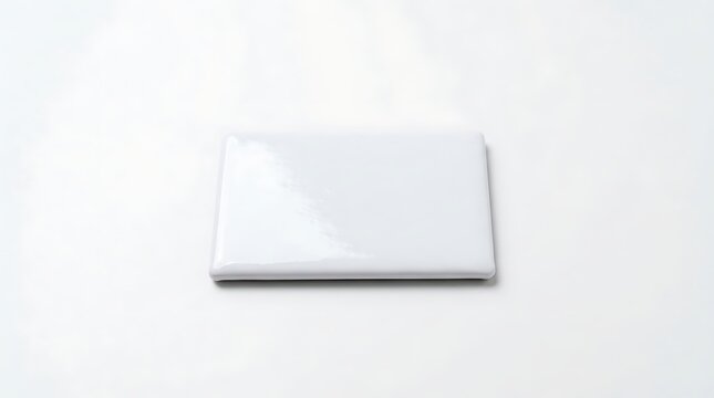 Isolated empty rectangular fridge magnet mockup with glossy surface for custom promotional branding and merchandise design