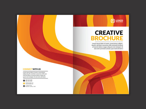 Annual report or business report cover page both side retro geometric design