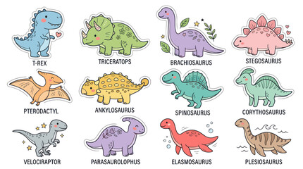 Cute Cartoon Dinosaurs Collection - Various Species © Roni