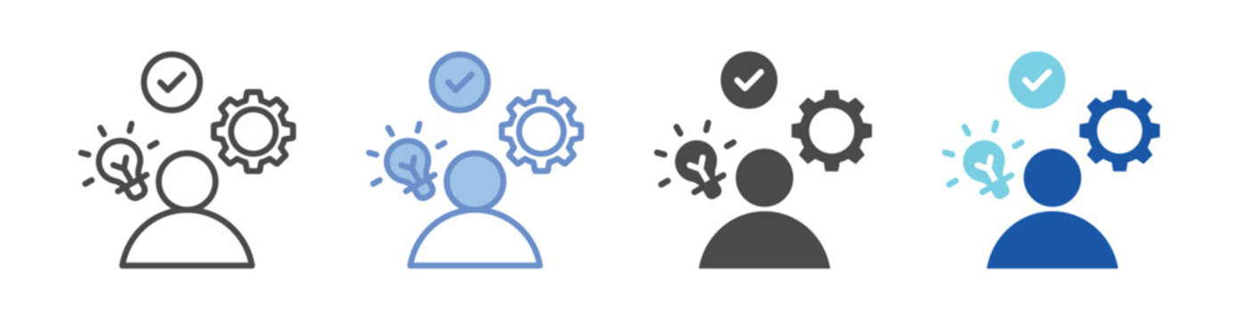 Competence Icon Set With Multiple Styles Vector Illustration