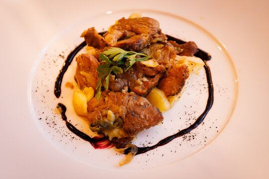 Tyrolean Beef Rosti with Braised Onions and Potatoes, an Italian Specialty
