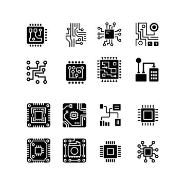 CIRCUIT BOARD GROUP MICRO ELECTRONICS SYMBOL ICONS