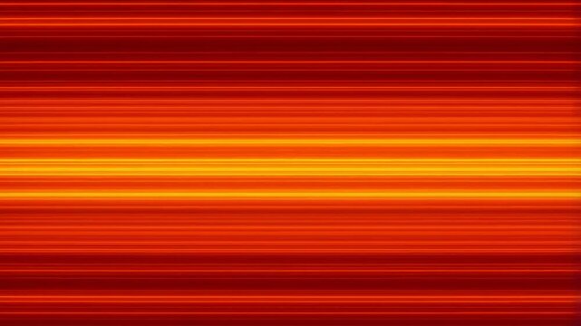 Panning shot of glowing horizontal light streaks sliding across abstract red and orange background in studio composition