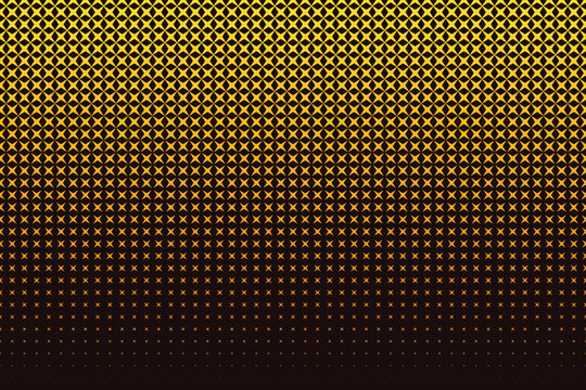 Yellow and black geometric star pattern with gradient fade stars