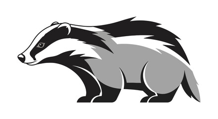 European Badger Portrait A Striking Monochrome Wildlife Illustration. © Pasni