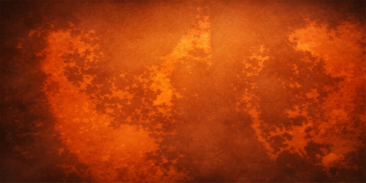 Old Rusty Metal Texture with Fiery Orange Grunge Flames and Smoke Background