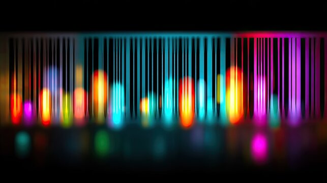 Colorful, blurred barcode keyboard