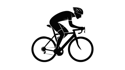 Fototapeta premium road cyclist silhouette on transparent background racing