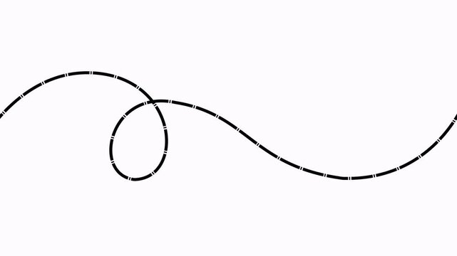 Dotted curved path line abstract dashed swirl trail design element curved line, swirl line wave path trail route.