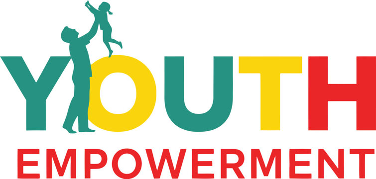 Youth empowerment logo with colorful design and silhouette