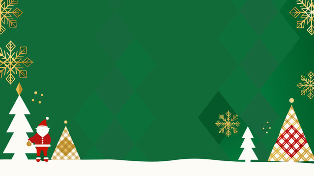 santa claus in geometric winter scene christmas