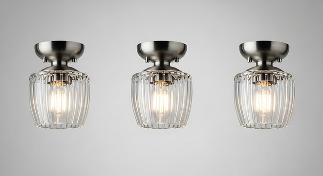 Modern glass ceiling light fixtures installed.