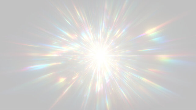 Glowing crystal rainbow prism optical sparkle refraction holographic abstract background illustration.