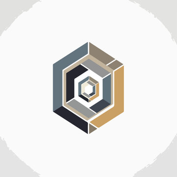 Geometric Hexagonal Spiral Logo with Multicolor Segments